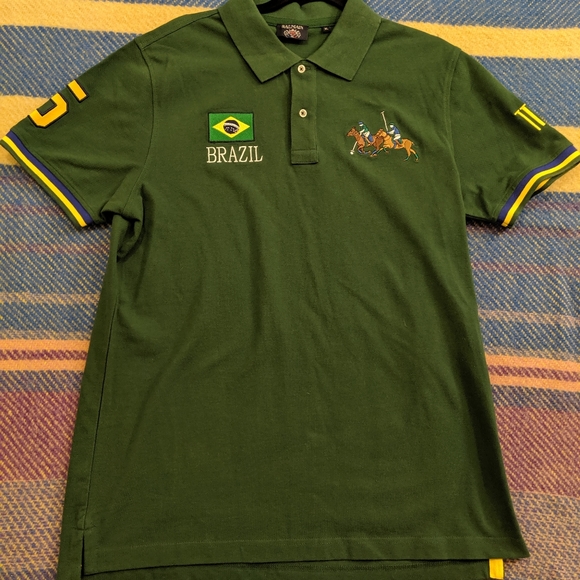 Balmain Other - Balmain Paris green Brazil polo shirt